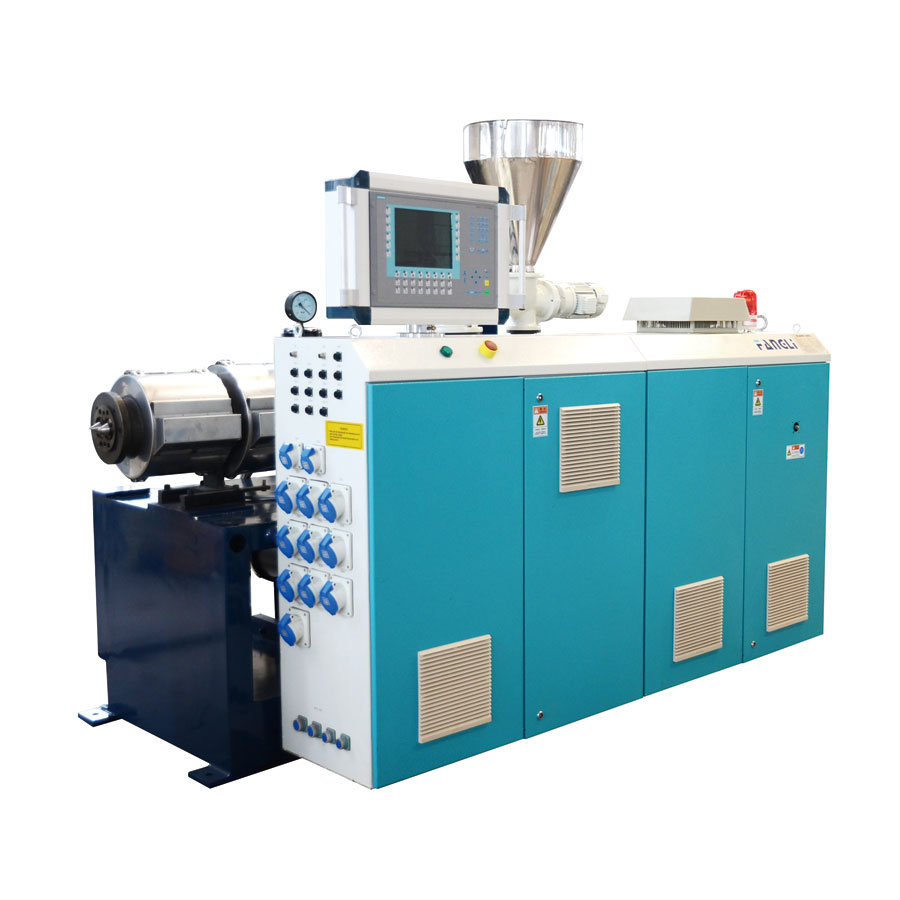 ລັກສະນະຂອງ Conical Type Twin-Screw Plastic Extruder